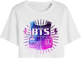 Cropped T Shirt Feminino Curto Algodão BTS