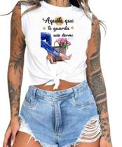 Cropped T-Shirts Feminino Estampado - Cristã- Várias Estampas 01