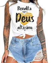 Cropped T-Shirts Feminino Estampado - Cristã- Várias Estampas 08