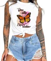 Cropped T-Shirts Feminino Estampado - Cristã- Várias Estampas Cropped T-Shirts Feminino Estampado - Cristã- Várias Estampas