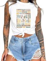 Cropped T-Shirts Feminino Estampado Várias Estampas 70