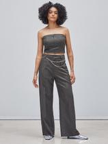 Cropped tecido xadrez authoria Cropped tecido xadrez authoria