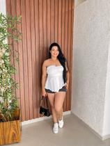 Cropped Tomara Que Cia Com Bojo Detalhe Plissado Busto Cor:BrancoTamanho:M Cropped Tomara Que Cia Com Bojo Detalhe Plissado Busto Cor:BrancoTamanho:M