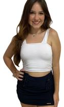 Cropped Top Alça Grossa Suplex Basico Feminino Sem Bojo