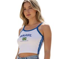 Cropped Top Blusinha Brasil Brazil Copa Eleição