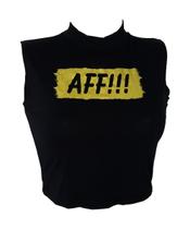 Cropped Top Blusinha Regata Viscolycra Frases AFF