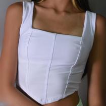 Cropped Top Estilo Corselet com Alças Basic