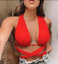 Cropped Top Faixa Blusa Blusinha Blogueira Cropped Top Faixa Blusa Blusinha Blogueira