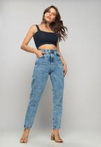 Cropped Top Faixa Comfy Malha Canelada Azul Salvatore Cropped Top Faixa Comfy Malha Canelada Azul Salvatore
