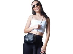 Cropped Top Feminino Alça Branco Preto Branca