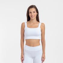 Cropped Top Feminino Alça Larga Sem Bojo Academia