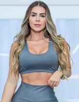 Cropped Top Feminino Esportivo Com Bojo Removível para Academia e Treinos
