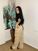 Cropped top Lulu manga longa gola alta e costas nuas com amarração moda gringa blogueira festa casual
