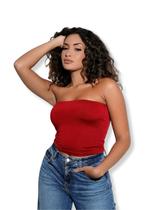 Cropped Top sem alça Tubinho Comprido Suplex Top Tube Forrado Promoção Cropped Top sem alça Tubinho Comprido Suplex Top Tube Forrado Promoção