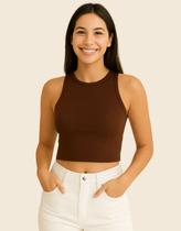 Cropped Top Suplex Blusa Feminina Regata Básica Confortavel Cropped Top Suplex Blusa Feminina Regata Básica Confortavel