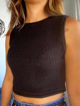Cropped Top Tricot Modal Blusa Regata Lançamento Moda Verão