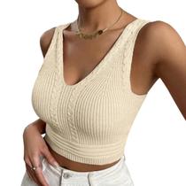 Cropped top tricot modal detalhes trança moda verão