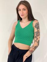 Cropped Trico Feminino Alça Grossa e Detalhes Cropped Trico Feminino Alça Grossa e Detalhes