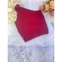 Cropped Tricô Modal Nula Manga Feminina Nó Tendência Verão 2024 Ponto Crochê Mula Manca Tricot