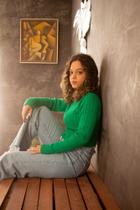 Cropped tricô verde