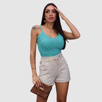 Cropped Tricot Alcinha Top Tijolinho Blusinha Verão