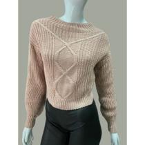 Cropped Tricot Feminina Fashion Tendencia Tricô