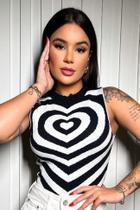 Cropped Tricot Modal Coração F081 Cropped Tricot Modal Coração F081