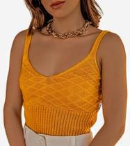 Cropped Tricot Modal Escama em Tricot / Blusa Feminina Escama Trico / Blusinha Cropped Trico