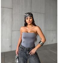 Cropped Tube Top Faixa Suplex Verão Blogueira sem alça - Carola Boutique