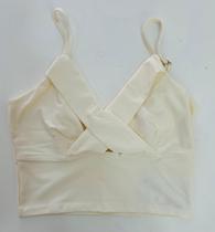 Cropped X Fitness C/ Regulador De Alca Branco Cor:BrancoTamanho:M Cropped X Fitness C/ Regulador De Alca Branco Cor:BrancoTamanho:M