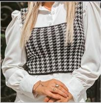 Cropped xadrez feminino