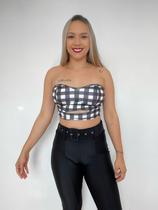 Cropped Xadrez sem alça