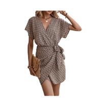 Cross Border Cintura Up Dress, V-Neck, Europa e América, Sexy