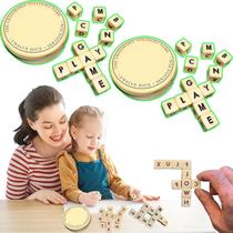 Crossword Solitaire Dice Game Qless com estojo para crianças (1 conjunto)