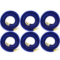 Crowd Control Stanchion Rope Woanger Velvet 1,5 m azul, pacote com 6 Crowd Control Stanchion Rope Woanger Velvet 1,5 m azul, pacote com 6