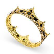 Crown CIEHER King para homens Crystal Vintage Baroque Black Crown Crown CIEHER King para homens Crystal Vintage Baroque Black Crown