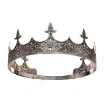 Crown SWEETV Antique Silver King para homens, decoração de festa de formatura