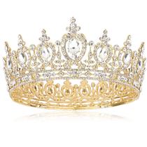 Crown Tiara COCIDE Queen Crystal para mulheres e meninas (dourada)