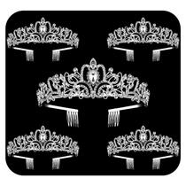 Crown Tiara Nljihkure Silver Crystal, pacote com 5 para mulheres e meninas Crown Tiara Nljihkure Silver Crystal, pacote com 5 para mulheres e meninas