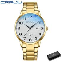 CRRJU Men Watch Fashion Top Brand Luxury Wristwatch Waterproof Business Quaztz D