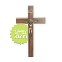 Crucifixo 30 Cm Cruz De São Bento Em Madeira 30cm