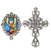 Crucifixo Arabesco Terço de Noiva Relicario Nossa Senhora Perpetuo Socorro Peças para Montar Terços Catolicos Casamento Crucifixo Arabesco Terço de Noiva Relicario Nossa Senhora Perpetuo Socorro Peças para Montar Terços Catolicos Casamento