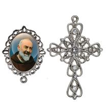 Crucifixo Arabesco Terço de Noiva Relicario Padre Pio Peças para Montar Terços Catolicos Casamento Artesanato Crucifixo Arabesco Terço de Noiva Relicario Padre Pio Peças para Montar Terços Catolicos Casamento Artesanato
