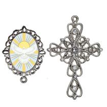 Crucifixo Arabesco Terço de Noiva Relicario Pomba Divino Espirito Peças para Montar Terços Catolicos Casamento Artesanat Crucifixo Arabesco Terço de Noiva Relicario Pomba Divino Espirito Peças para Montar Terços Catolicos Casamento Artesanat