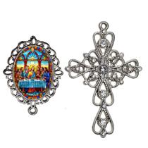 Crucifixo Arabesco Terço de Noiva Relicario Santa Ceia Peças para Montar Terços Catolicos Casamento Artesanato Crucifixo Arabesco Terço de Noiva Relicario Santa Ceia Peças para Montar Terços Catolicos Casamento Artesanato