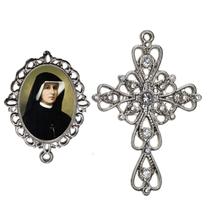 Crucifixo Arabesco Terço de Noiva Relicario Santa Faustina Peças para Montar Terços Catolicos Casamento Artesanato Crucifixo Arabesco Terço de Noiva Relicario Santa Faustina Peças para Montar Terços Catolicos Casamento Artesanato