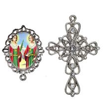 Crucifixo Arabesco Terço de Noiva Relicario São Cosme e Damião Peças para Montar Terços Catolicos Casamento Artesanato Crucifixo Arabesco Terço de Noiva Relicario São Cosme e Damião Peças para Montar Terços Catolicos Casamento Artesanato