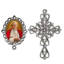 Crucifixo Arabesco Terço de Noiva Relicario São João Paulo ll Peças para Montar Terços Catolicos Casamento Artesanato Crucifixo Arabesco Terço de Noiva Relicario São João Paulo ll Peças para Montar Terços Catolicos Casamento Artesanato