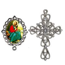 Crucifixo Arabesco Terço de Noiva Relicario São Marcos Peças para Montar Terços Catolicos Casamento Artesanato Crucifixo Arabesco Terço de Noiva Relicario São Marcos Peças para Montar Terços Catolicos Casamento Artesanato