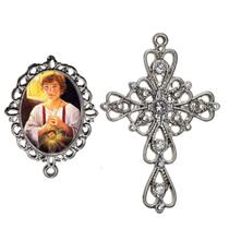 Crucifixo Arabesco Terço de Noiva Relicario São Tarcisio Peças para Montar Terços Catolicos Casamento Artesanato Crucifixo Arabesco Terço de Noiva Relicario São Tarcisio Peças para Montar Terços Catolicos Casamento Artesanato